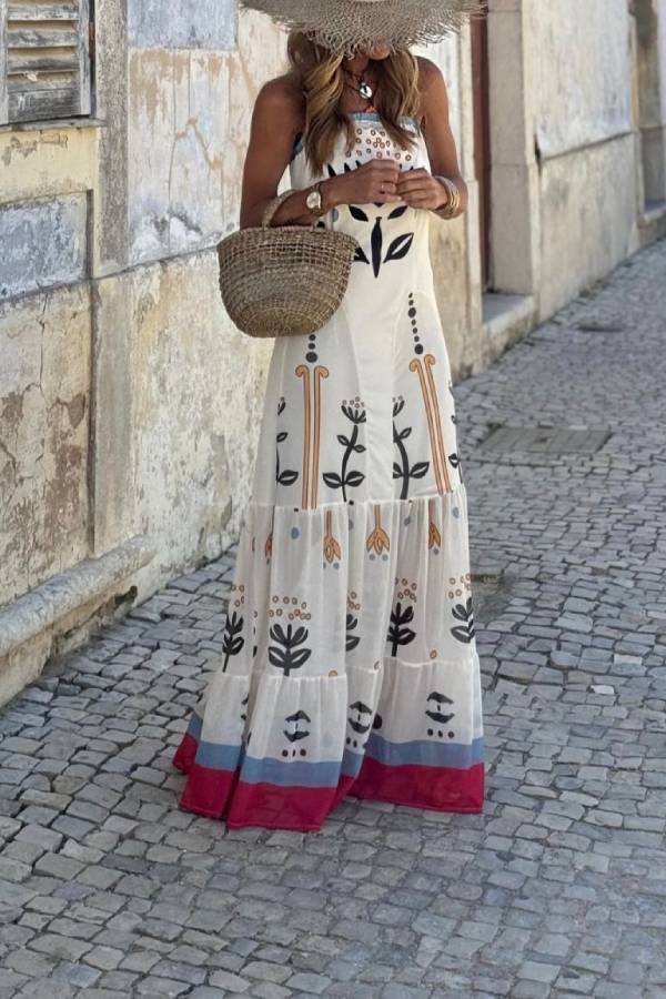 Spectacular Tulle Dress with Printed Bodice and Adjustable Straps