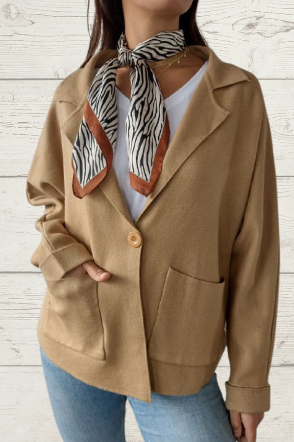 Woven Blazer Jacket Camel