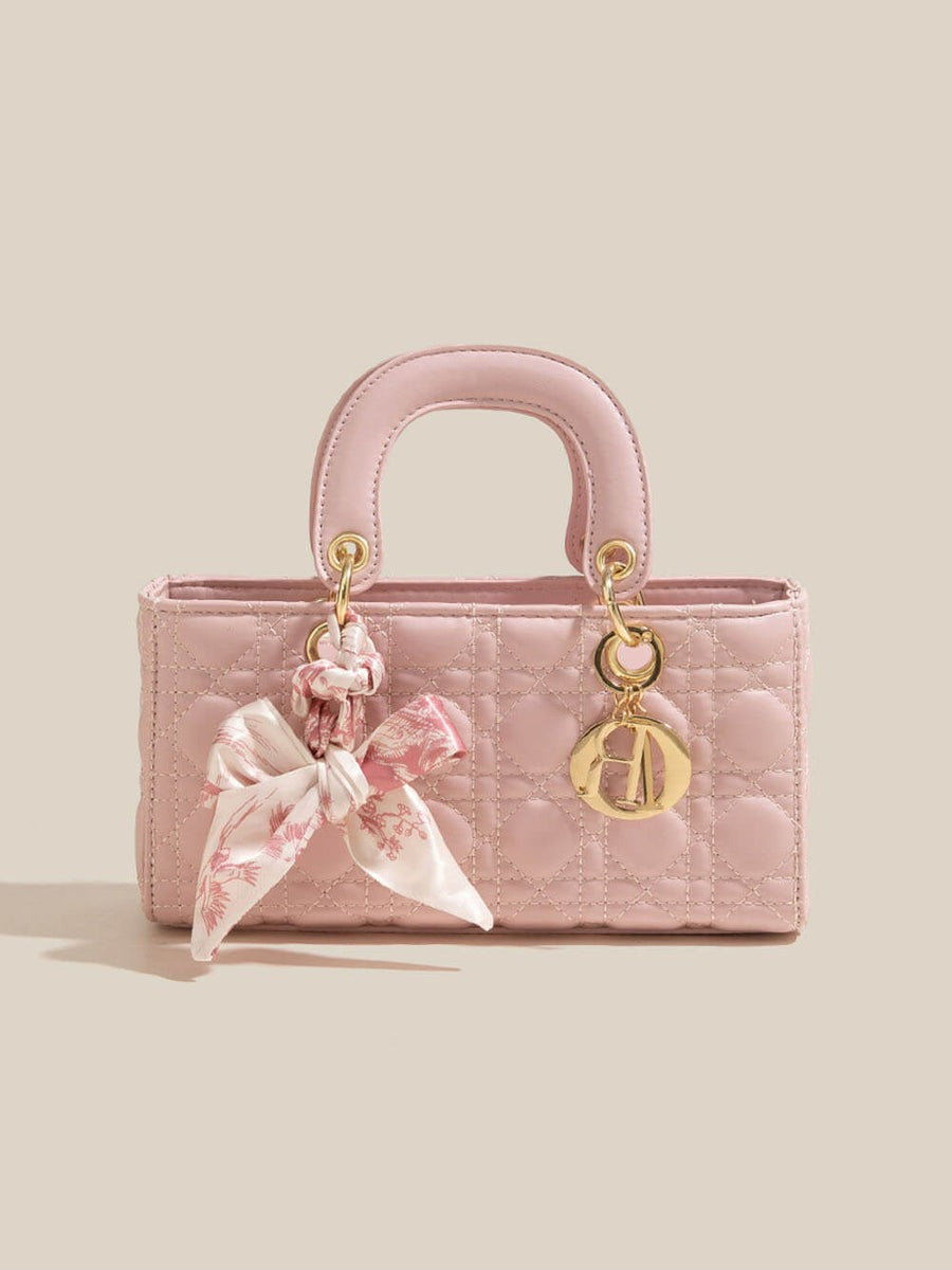 Diamond Silk Scarf Hand-Held Crossbody Bags Horizontal Pink ONE SIZE