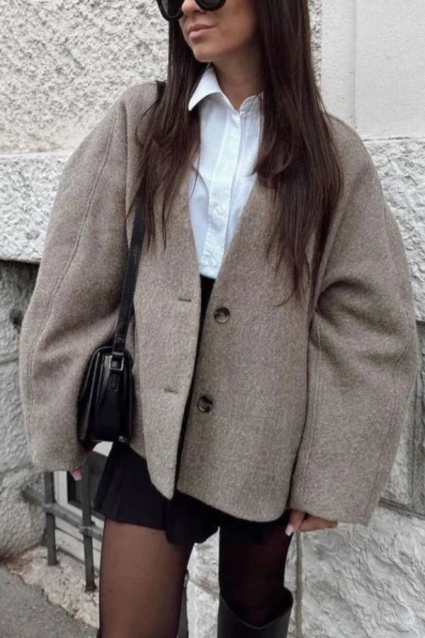 FASHION WOOL JACKET Grey