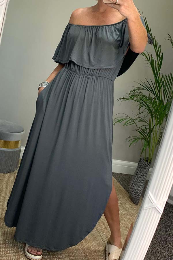 Erica Frill Bardot Maxi Dress Slate