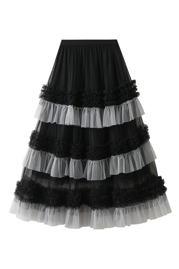 fashionable cake skirt tutu skirt Black one size