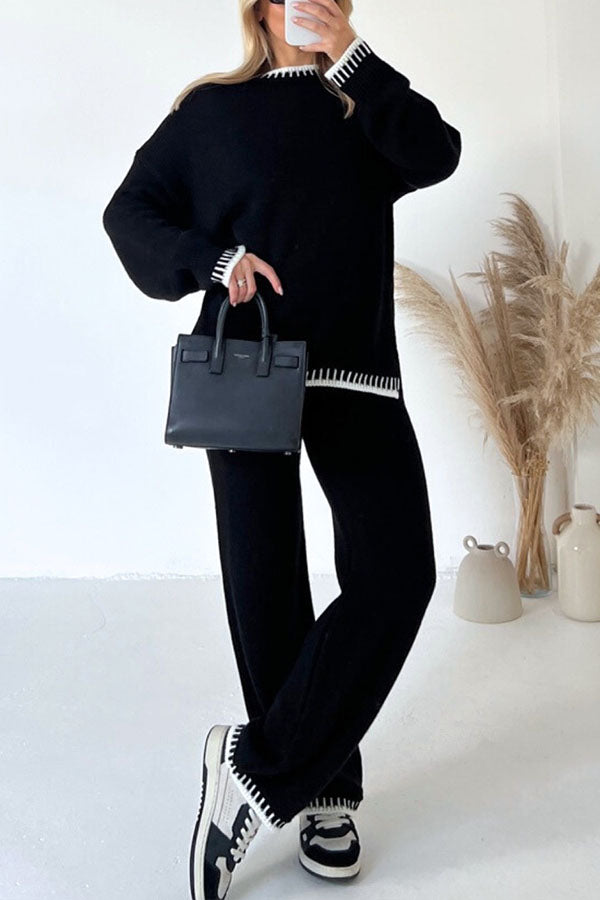 LAVINIA GREY KNITTED JUMPER AND TROUSERS