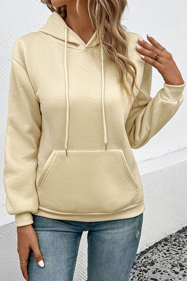 casual hooded pullover sweater Beige