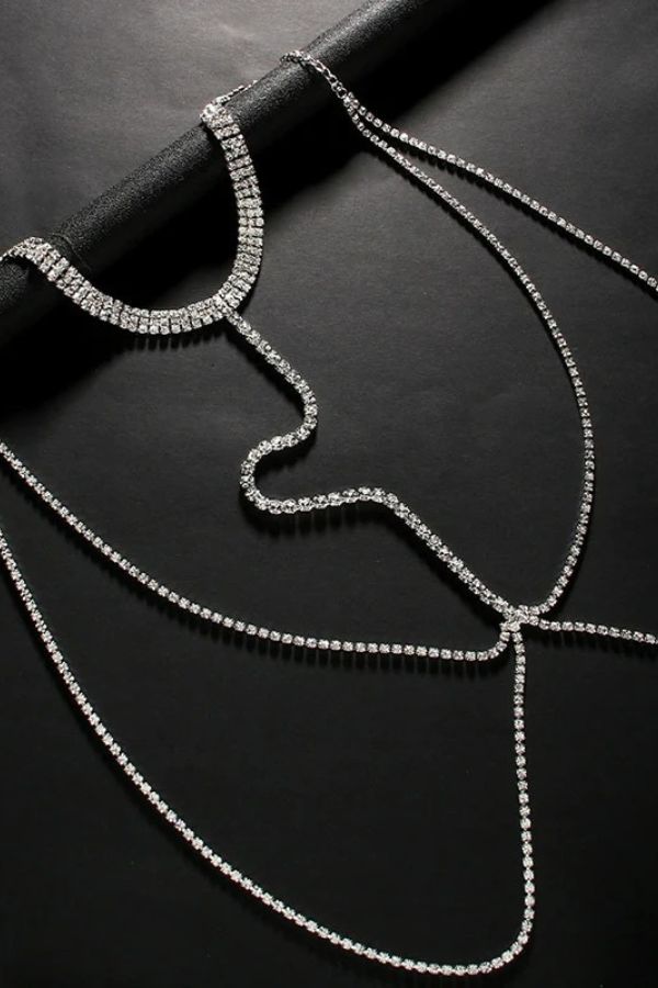 Fashion Rhinestone Sexy Halter Neck Body Chain 1 one size