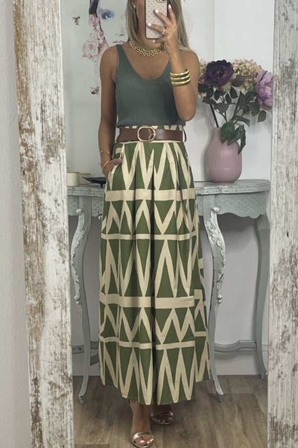 fashionable all match slim skirt Green