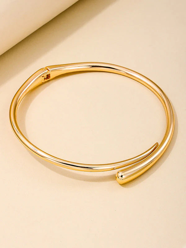 Fashionable Simple Metal Geometric Ring Glossy Collar