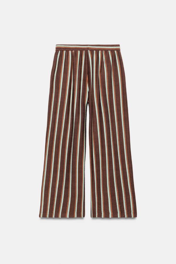 STRIPED WIDE-LEG TROUSERS
