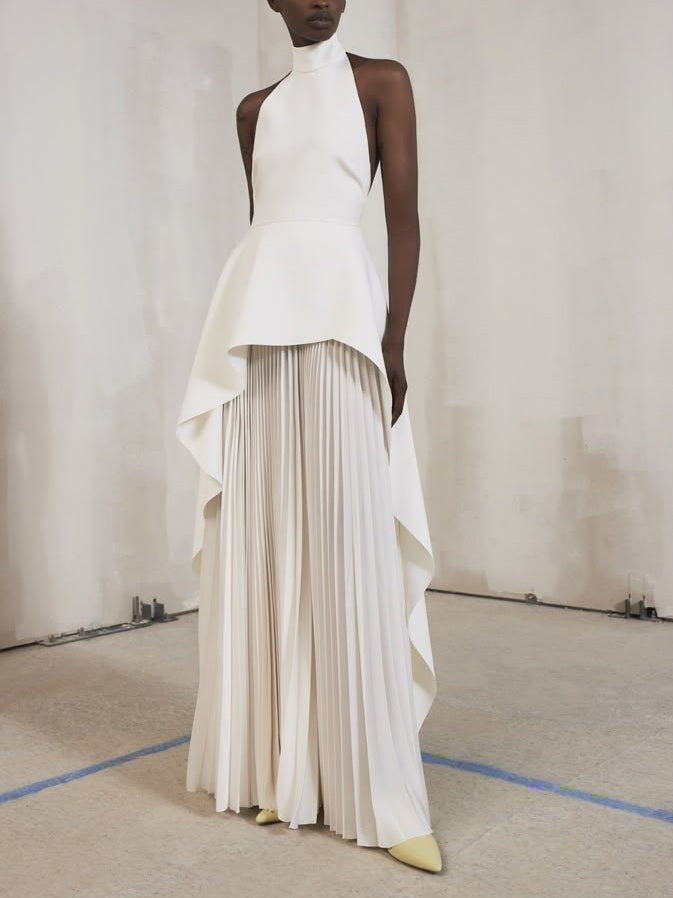 Elegante Plisseehose mit weitem Bein