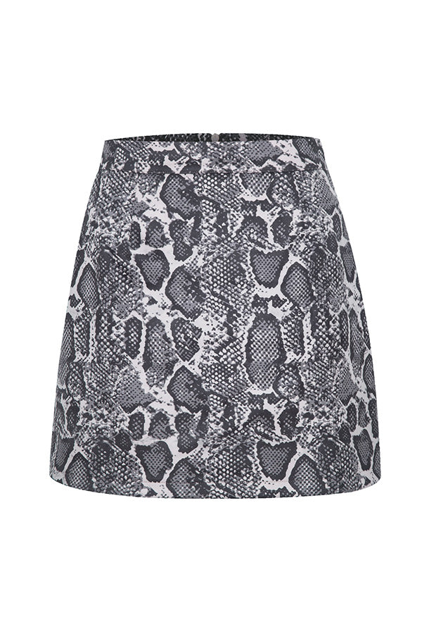 High-waist zipper autumn and winter A-line solid color skirt 7