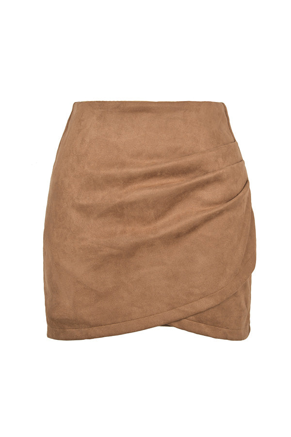 Autumn and winter pleated irregular zipper skirt 7