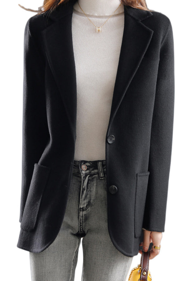 thick woolen small suit Black