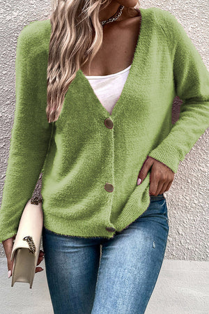 Simple Breasted Cardigan Sweater Jacket ArmyGreen