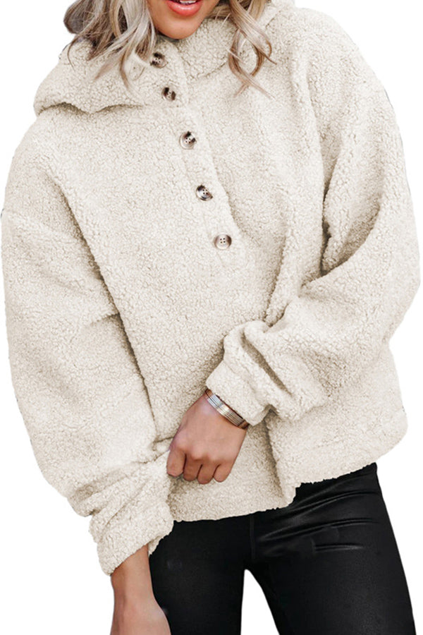 Fashionable Casual Long Sleeve Pullover White