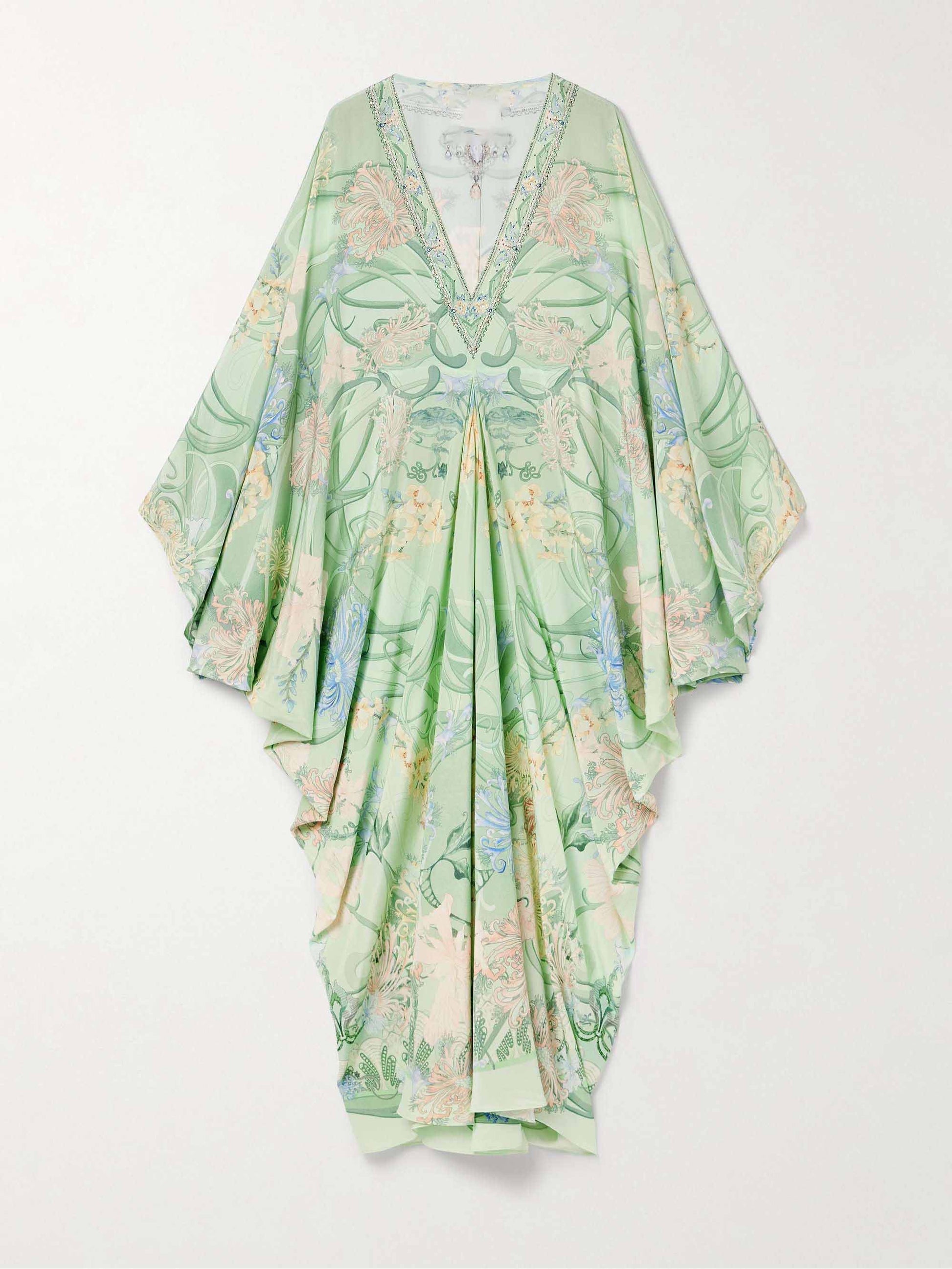 Einzigartiges, übergroßes Midikleid mit Blumenmuster und V-Ausschnitt