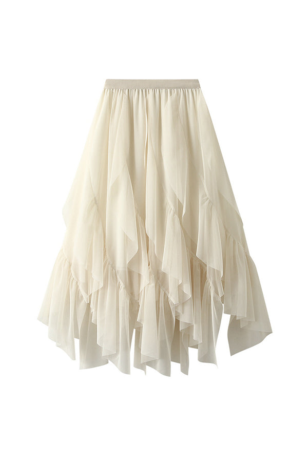 ruffled gauze skirt 3 one size