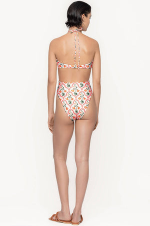 Mejorana Printed Cutouts Halter One Piece Swimsuit