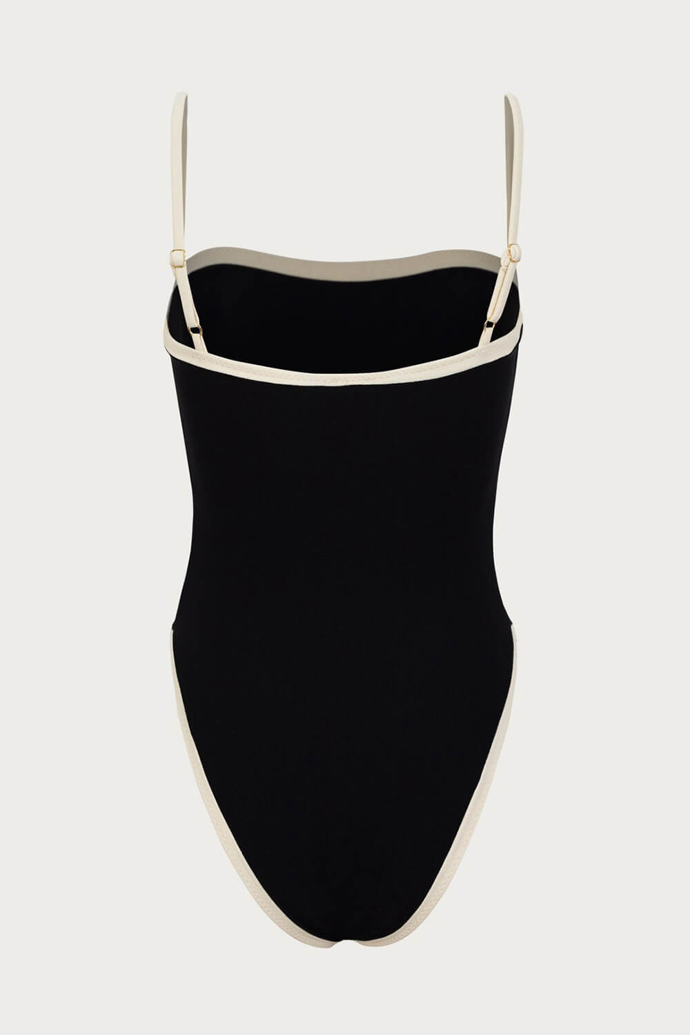 Colorblock Contrast Trim High Rise One Piece Swimsuit - Black