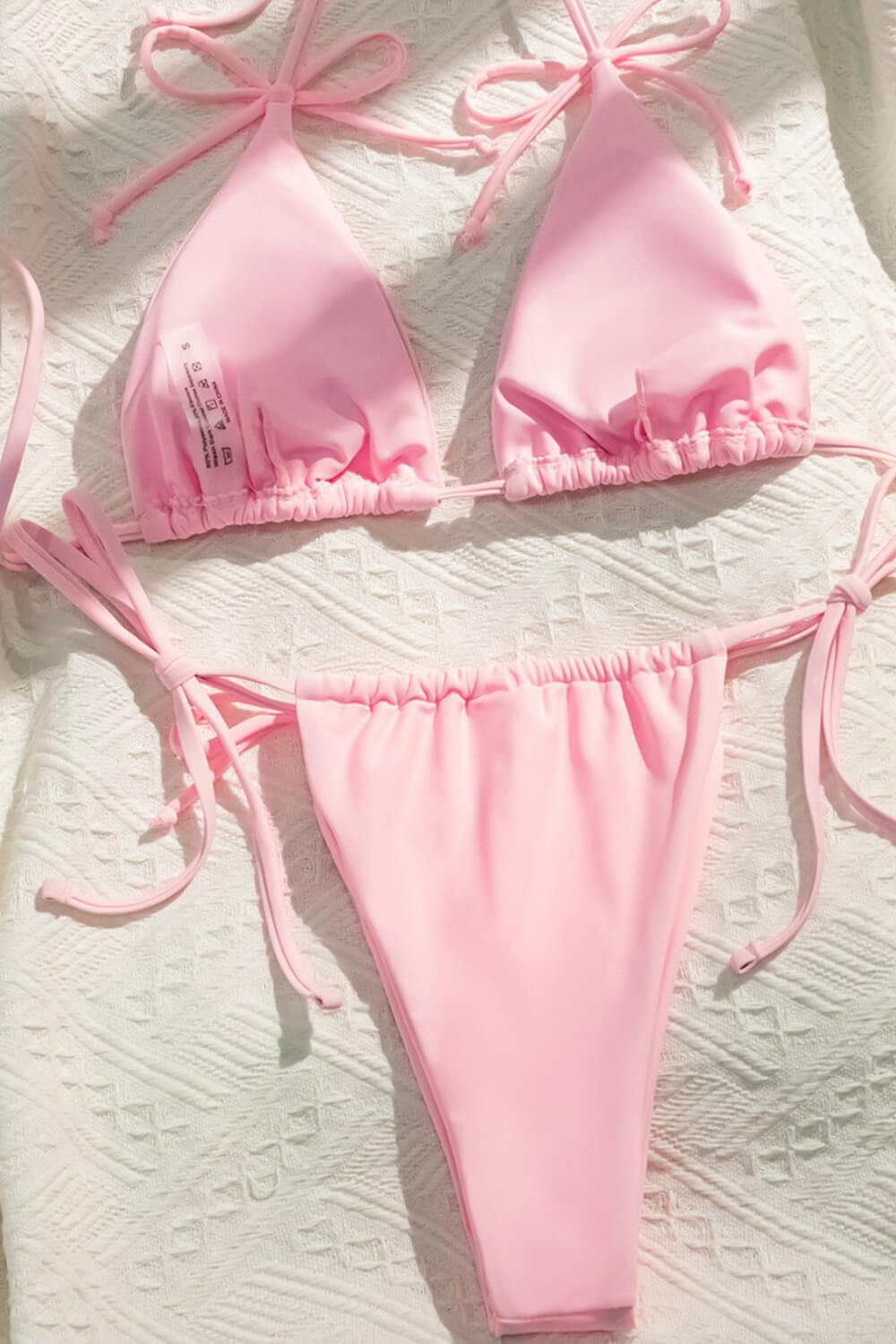 Triangle Halter Tie Side Bikini Set