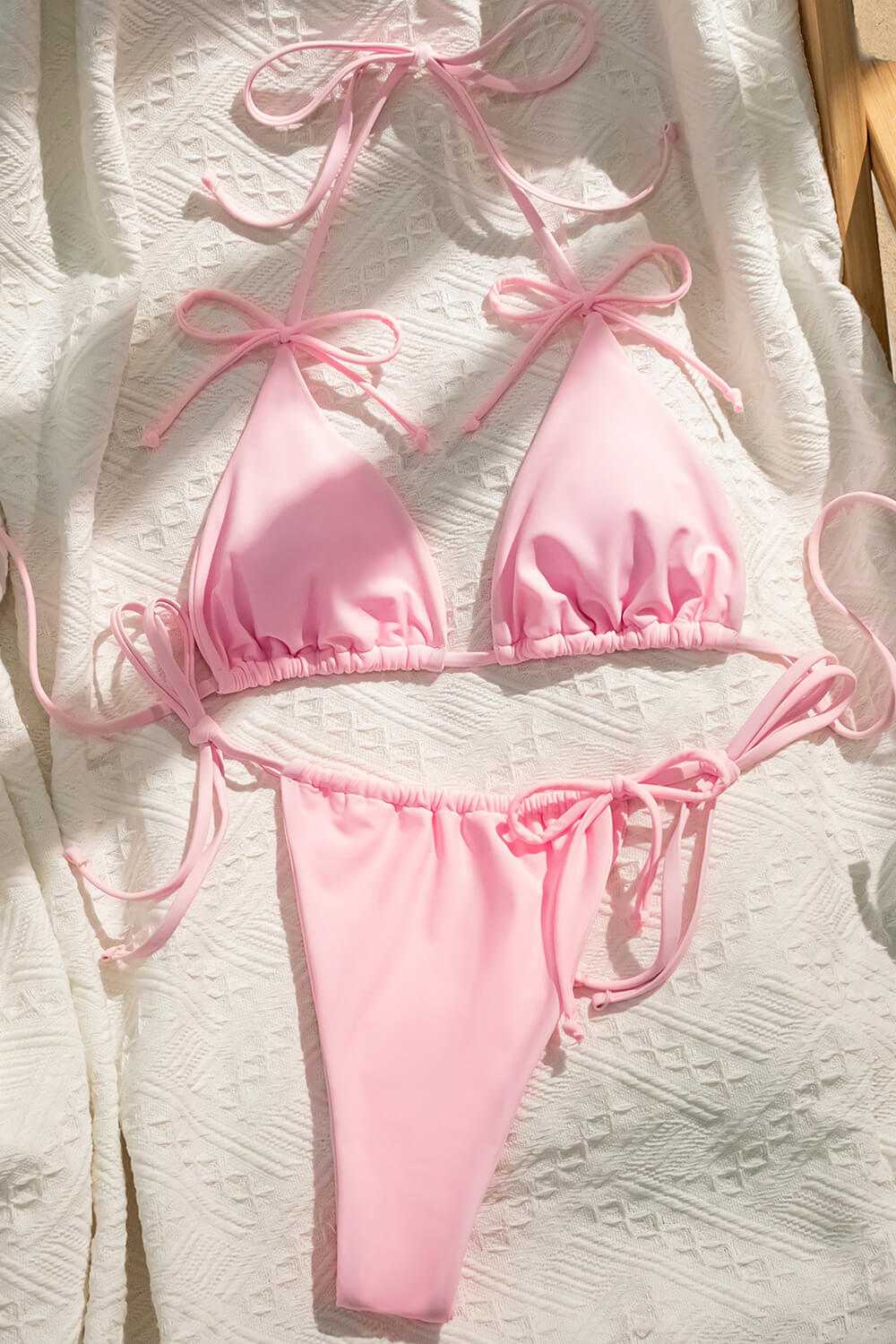 Triangle Halter Tie Side Bikini Set