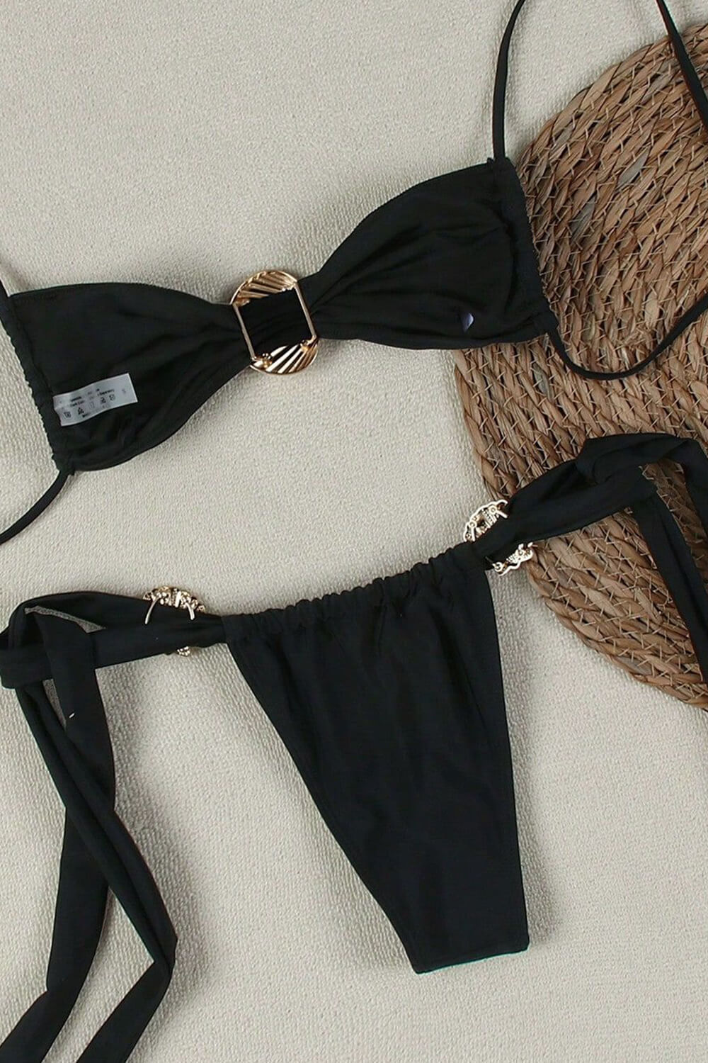 Seashell Bralette Bandeau Tie Side Bikini Set