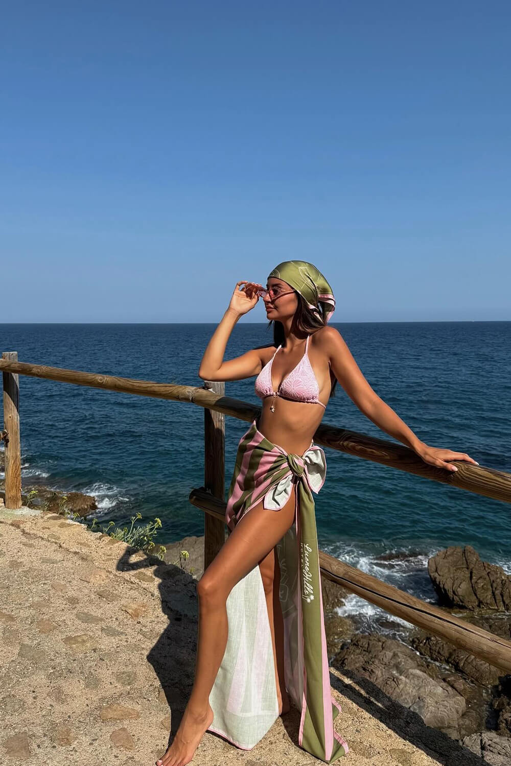 All-Over Floral Print Triangle Tie Side Bikini Set