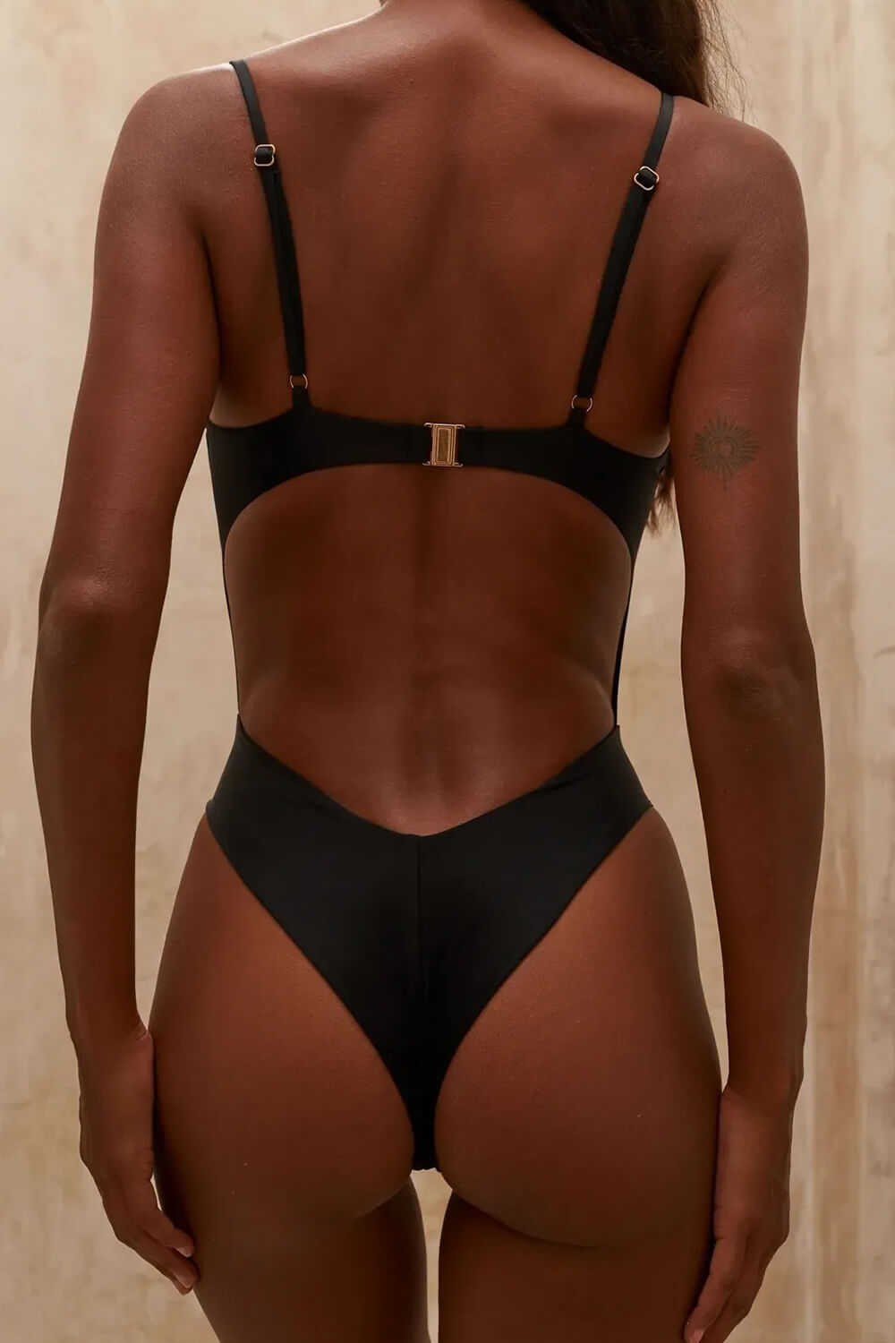 Hardware Embellished Wire Bust High-Cut Bikini Set