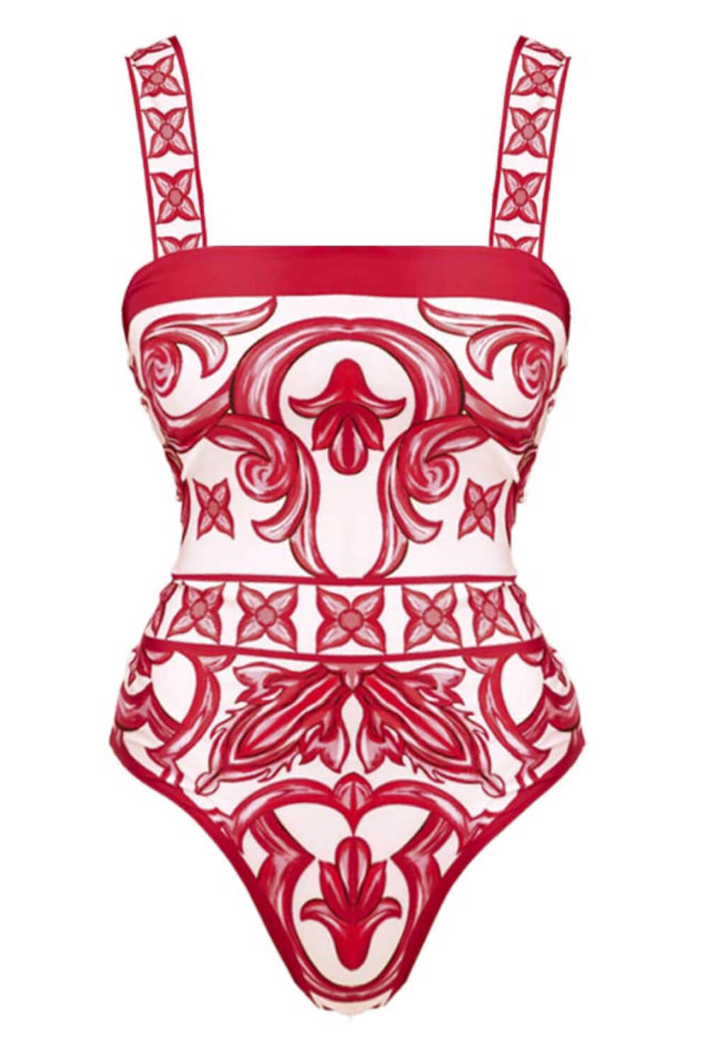 Ethnic Strapless One Piece Swimsuit