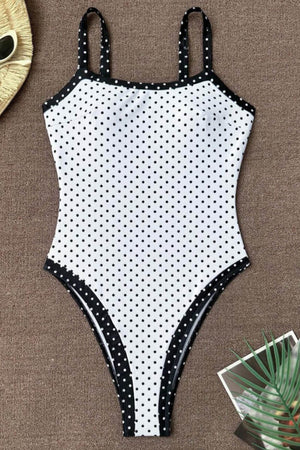 Colorblock Polka Dot One-Piece Swimsuit