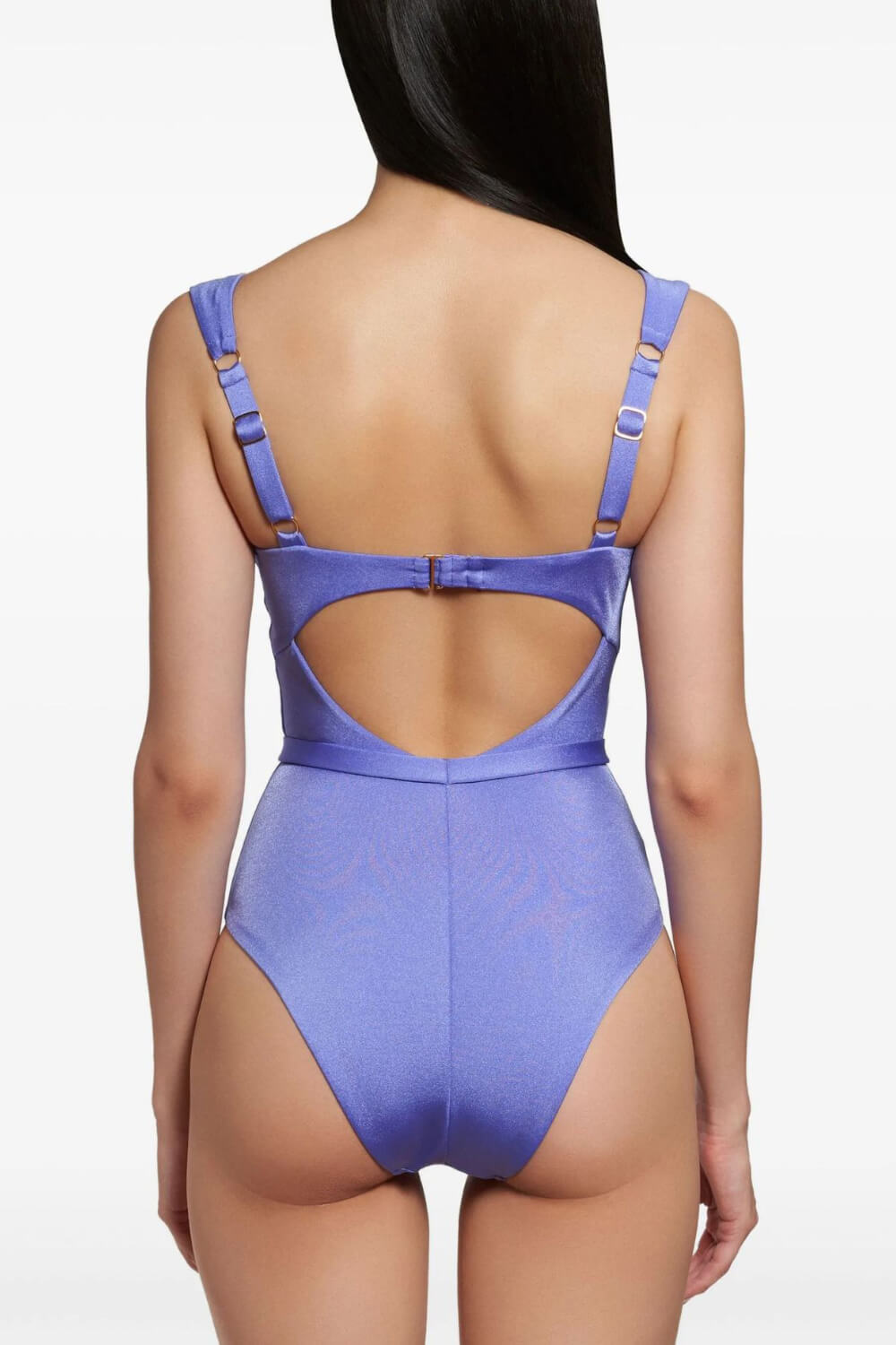 Ruched Balconette Underwire Seashell Belted One Piece Swimsuit