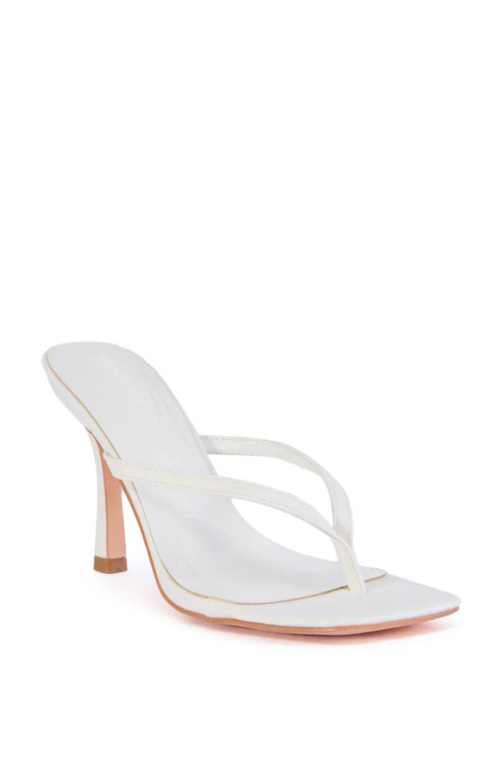 Open Square Thong Toe Stiletto Heeled Mule Sandal