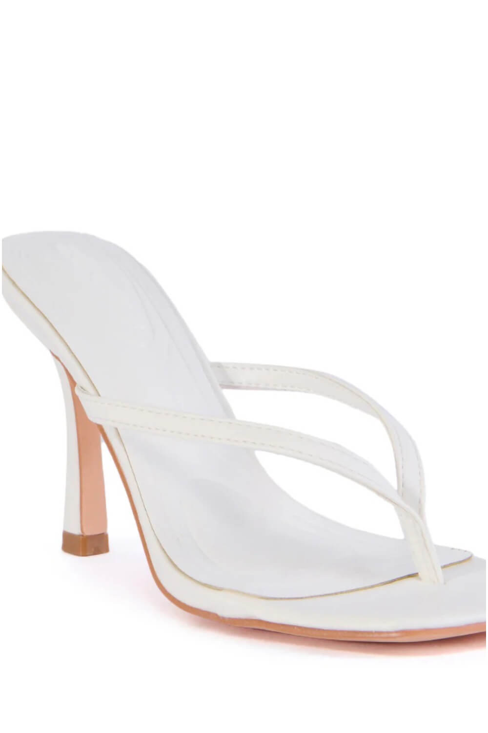 Open Square Thong Toe Stiletto Heeled Mule Sandal