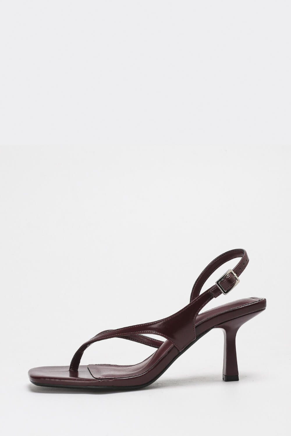 Strappy Thong Open Square Kitten Heel