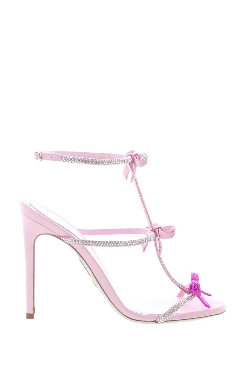 Crystal Ribbons-Detail Embellished Stiletto Heeled Sandals