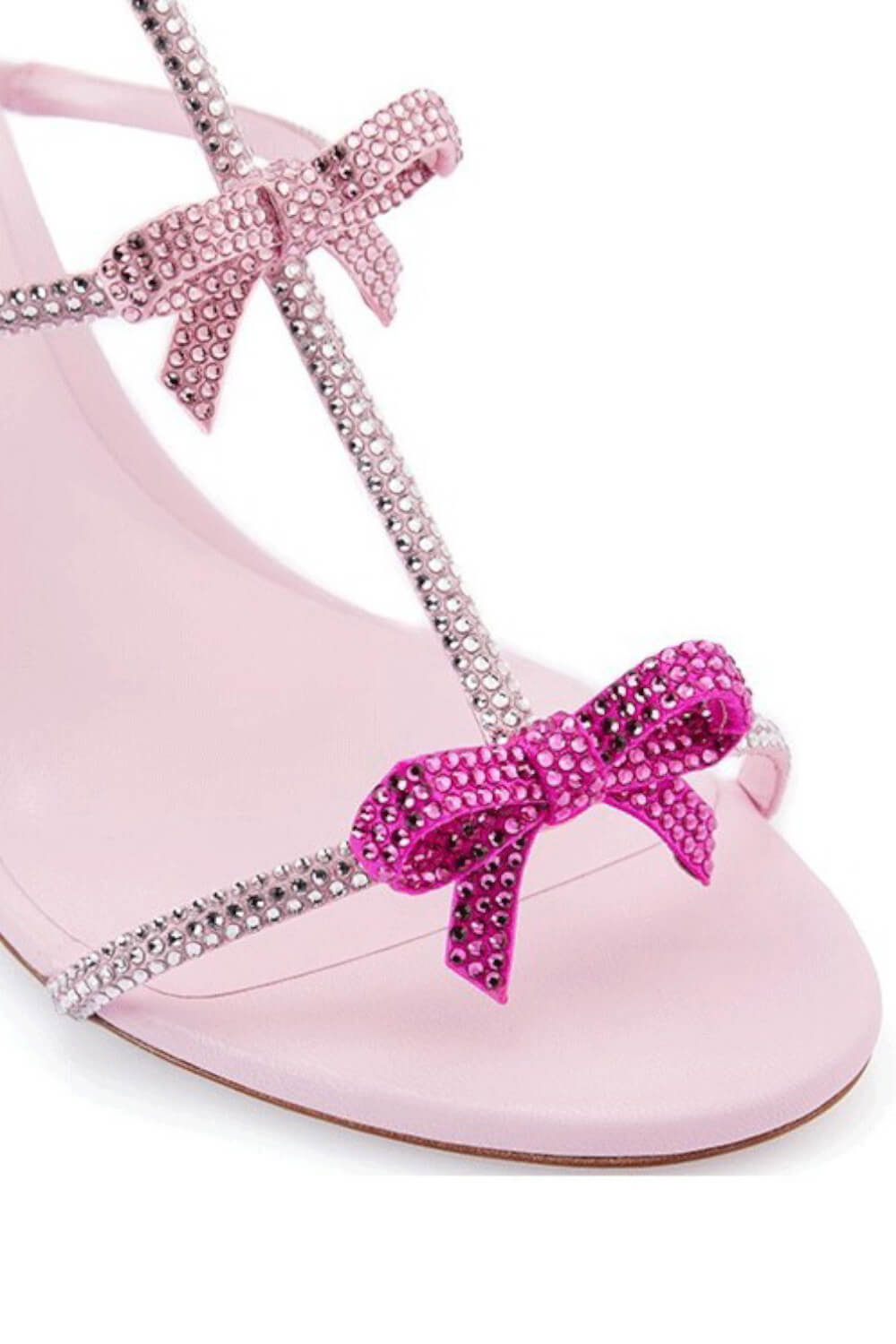 Crystal Ribbons-Detail Embellished Stiletto Heeled Sandals