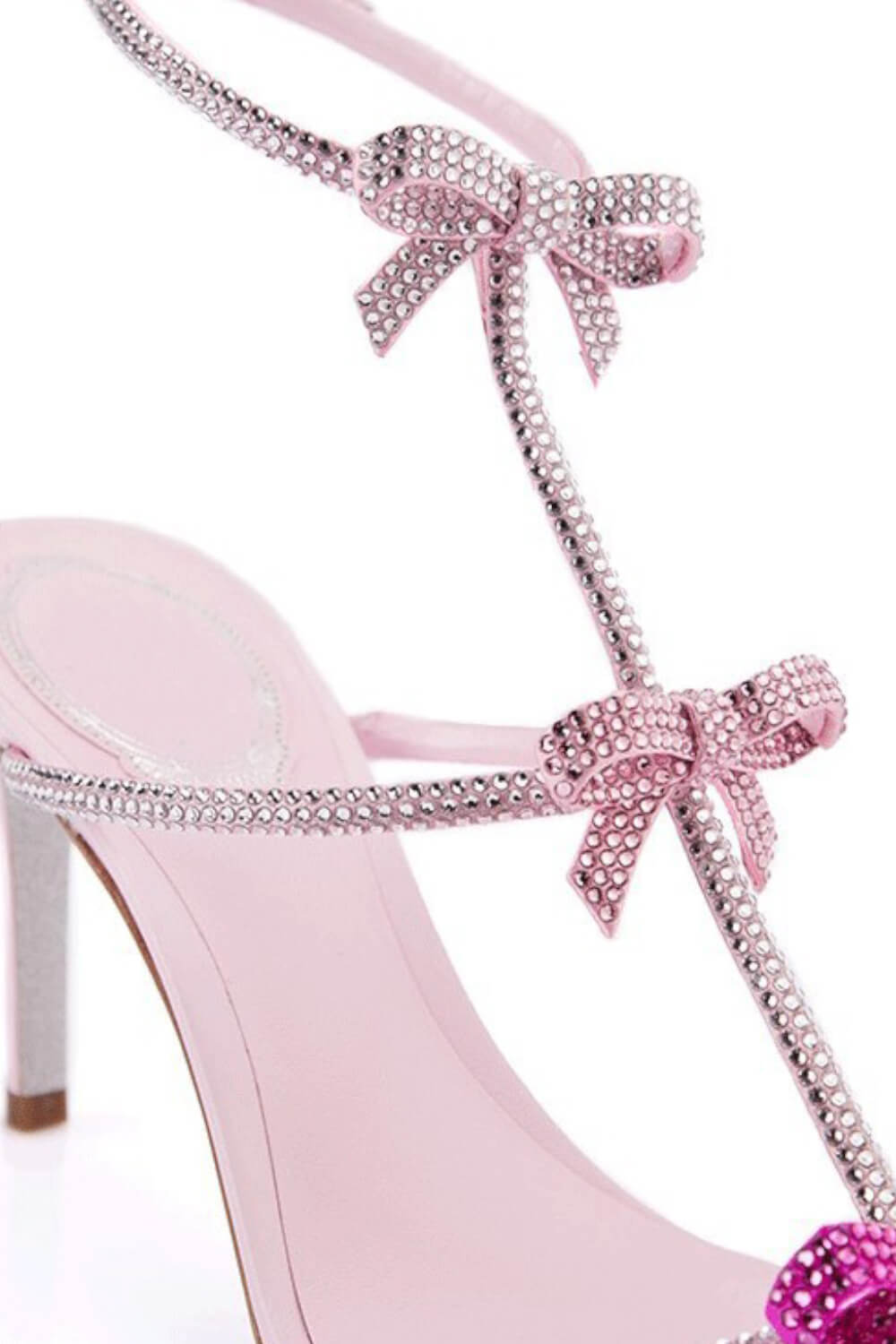 Crystal Ribbons-Detail Embellished Stiletto Heeled Sandals