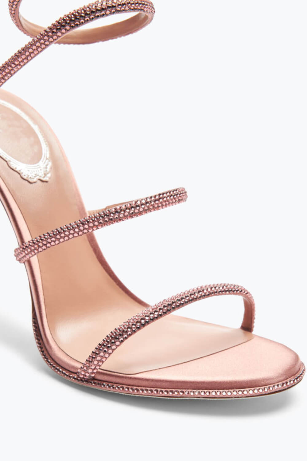 Crystal-Embellished Around The Ankle Coil Stiletto Sandals