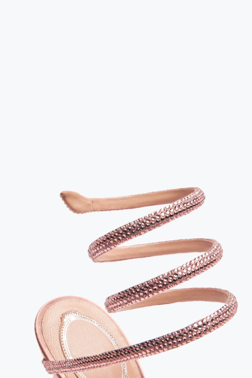 Crystal-Embellished Around The Ankle Coil Stiletto Sandals