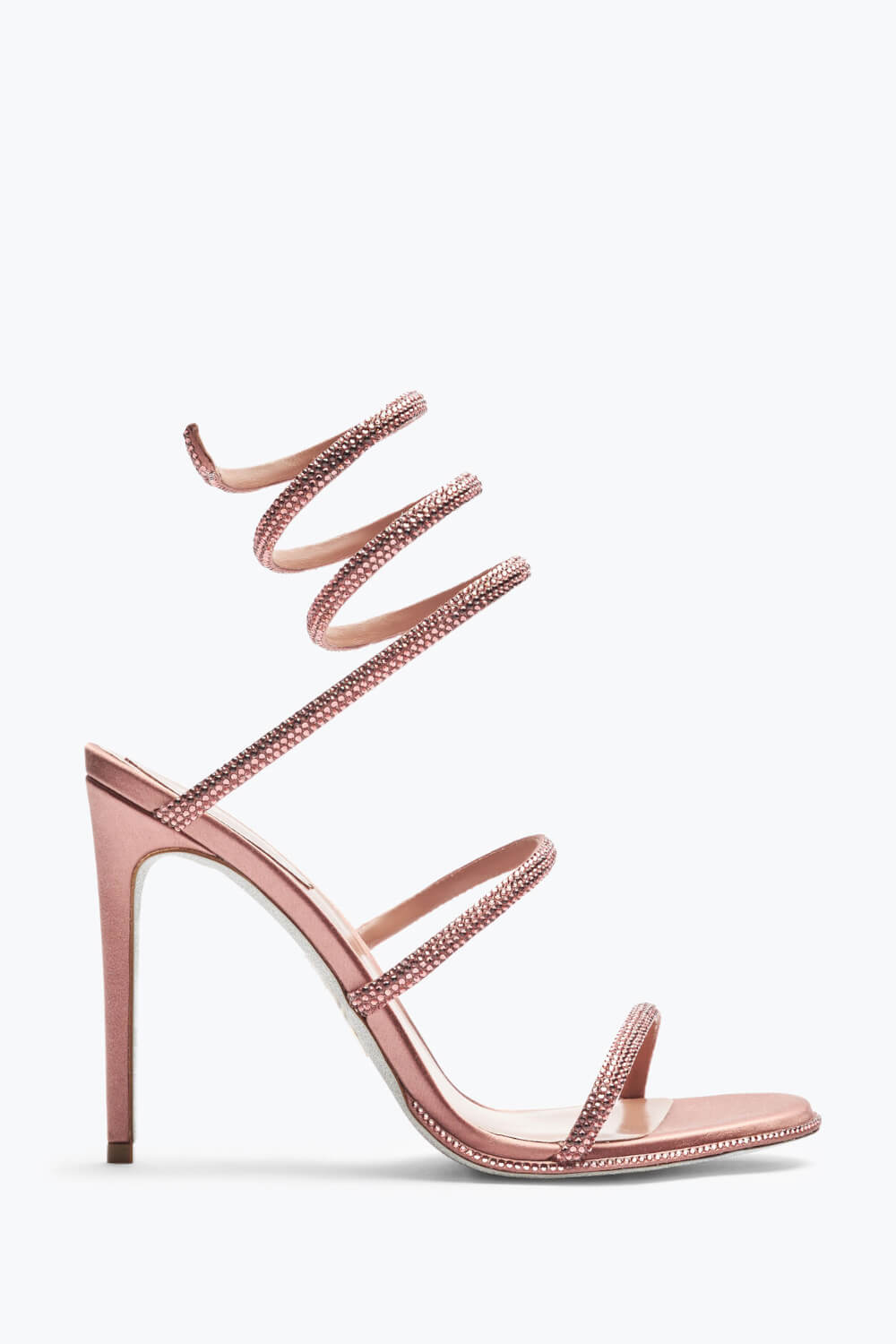 Crystal-Embellished Around The Ankle Coil Stiletto Sandals