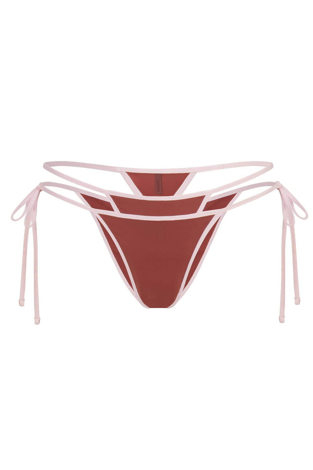 Contrast Double Layered Underwire Triangle Tie Side Bikini Set