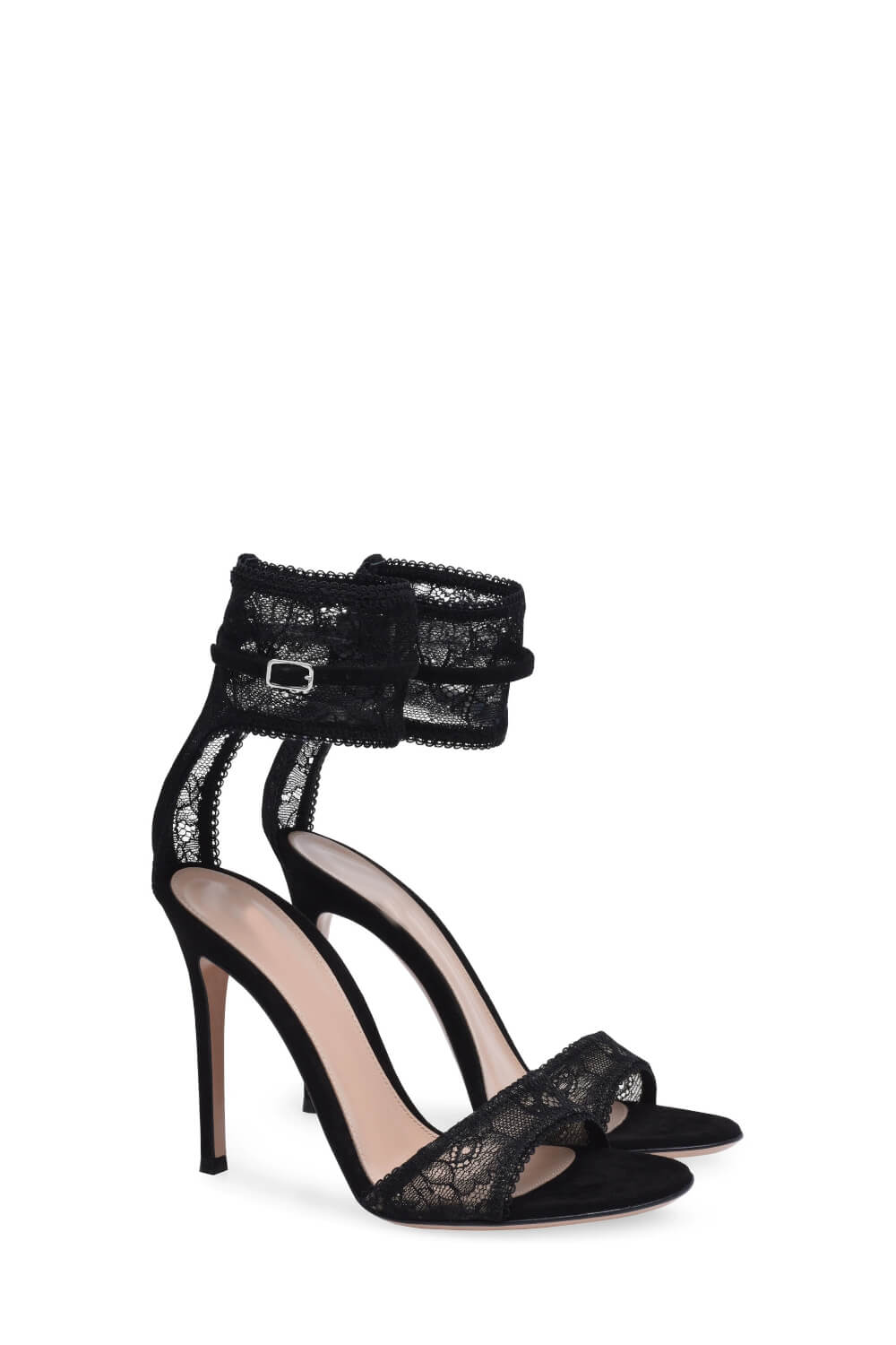Lace Open Round Toe Stiletto Heel