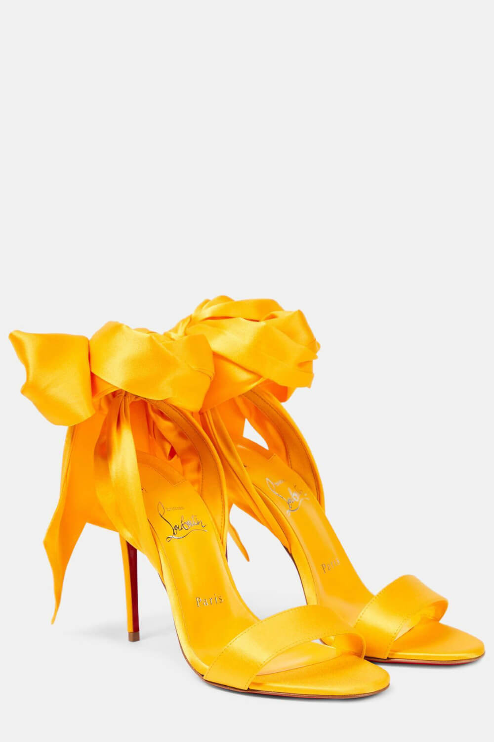 Satin Ribbon Ankle-Wrap Strappy Stiletto Sandals