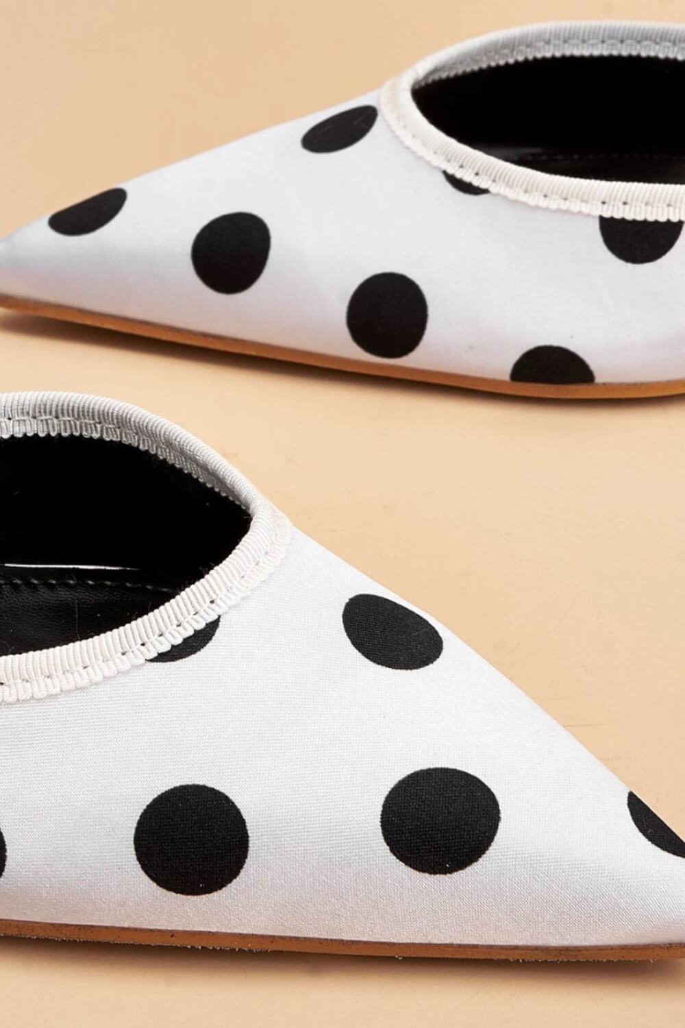 Satin Polka Dot Tie Leg Detail Pointed Toe Stiletto Heel Pumps