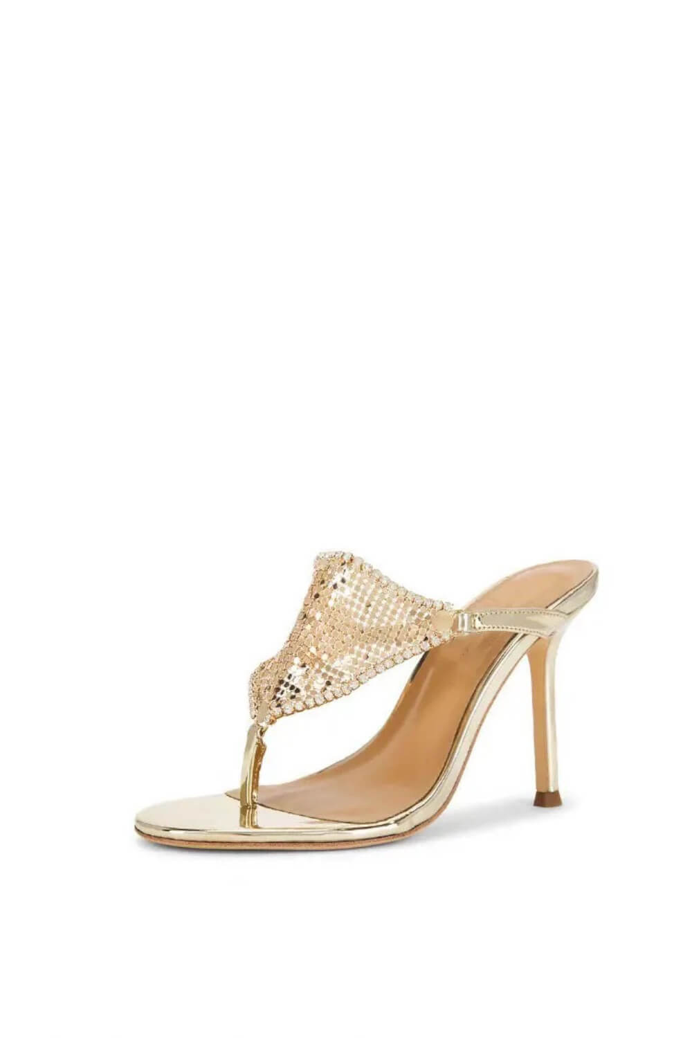 Crystal Embellished Toe Thong Stiletto Heel Sandals