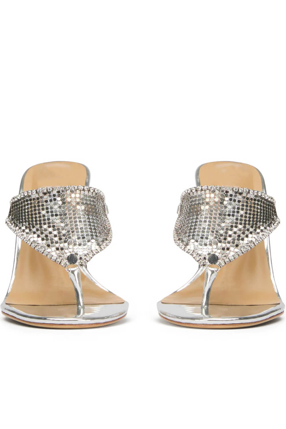 Crystal Embellished Toe Thong Stiletto Heel Sandals