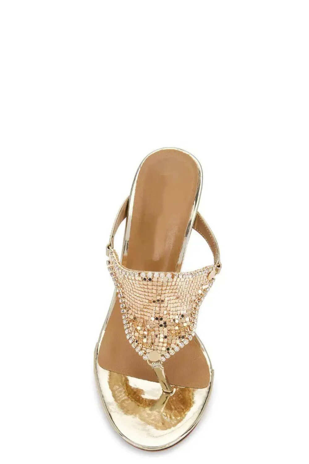 Crystal Embellished Toe Thong Stiletto Heel Sandals
