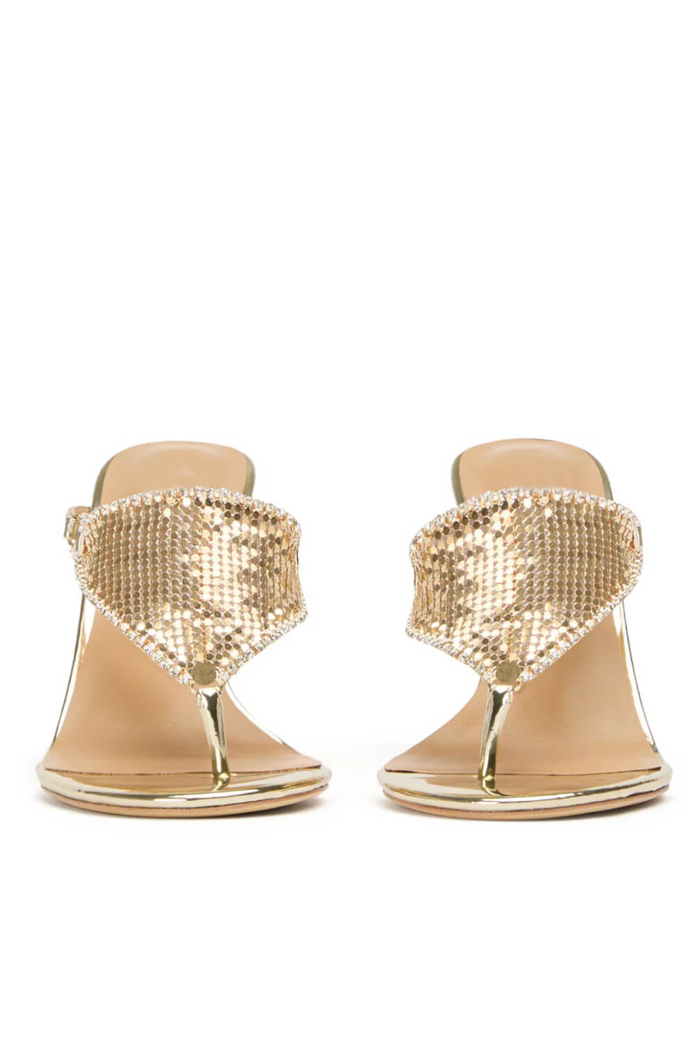 Crystal Embellished Toe Thong Stiletto Heel Sandals