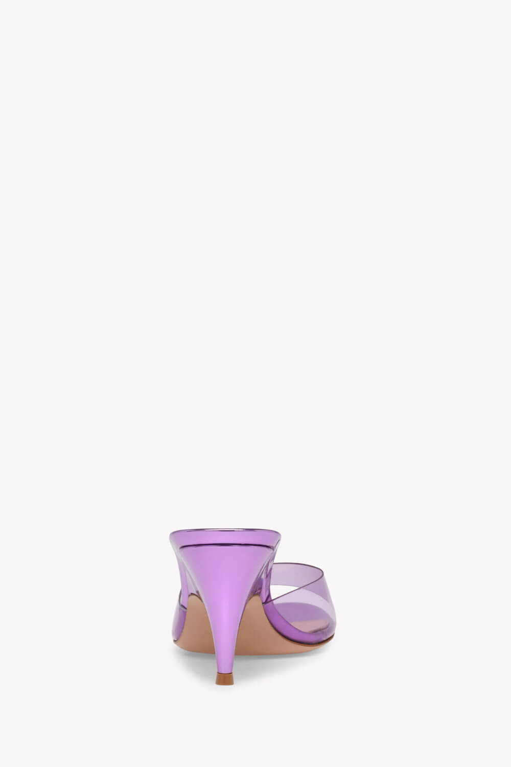 Transparent Open Round Toe Curve Heeled Mules