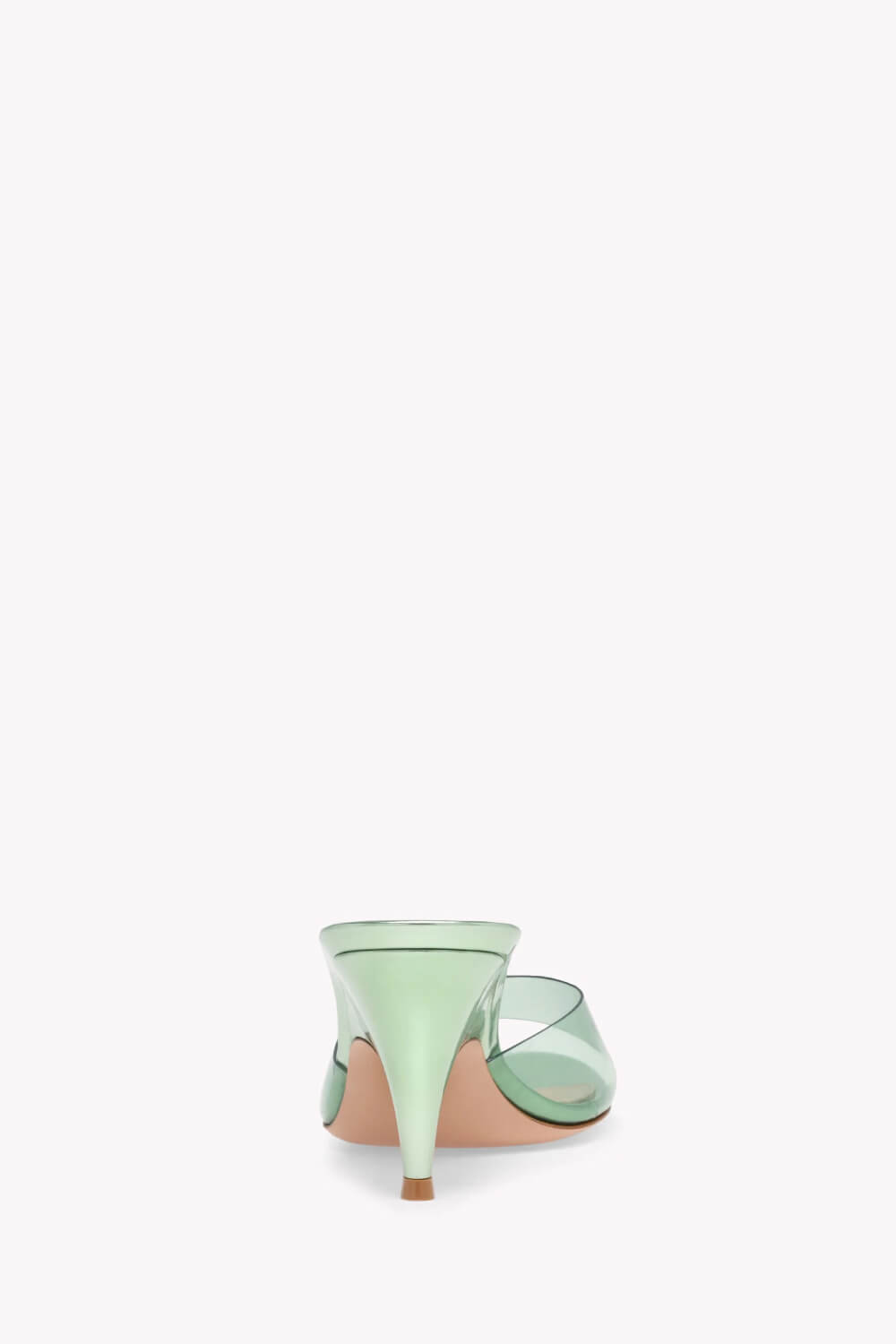 Transparent Open Round Toe Curve Heeled Mules