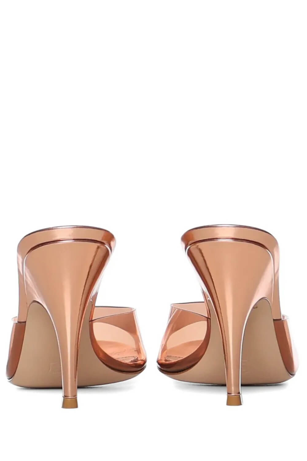 Transparent Open Round Toe Curve Heeled Mules